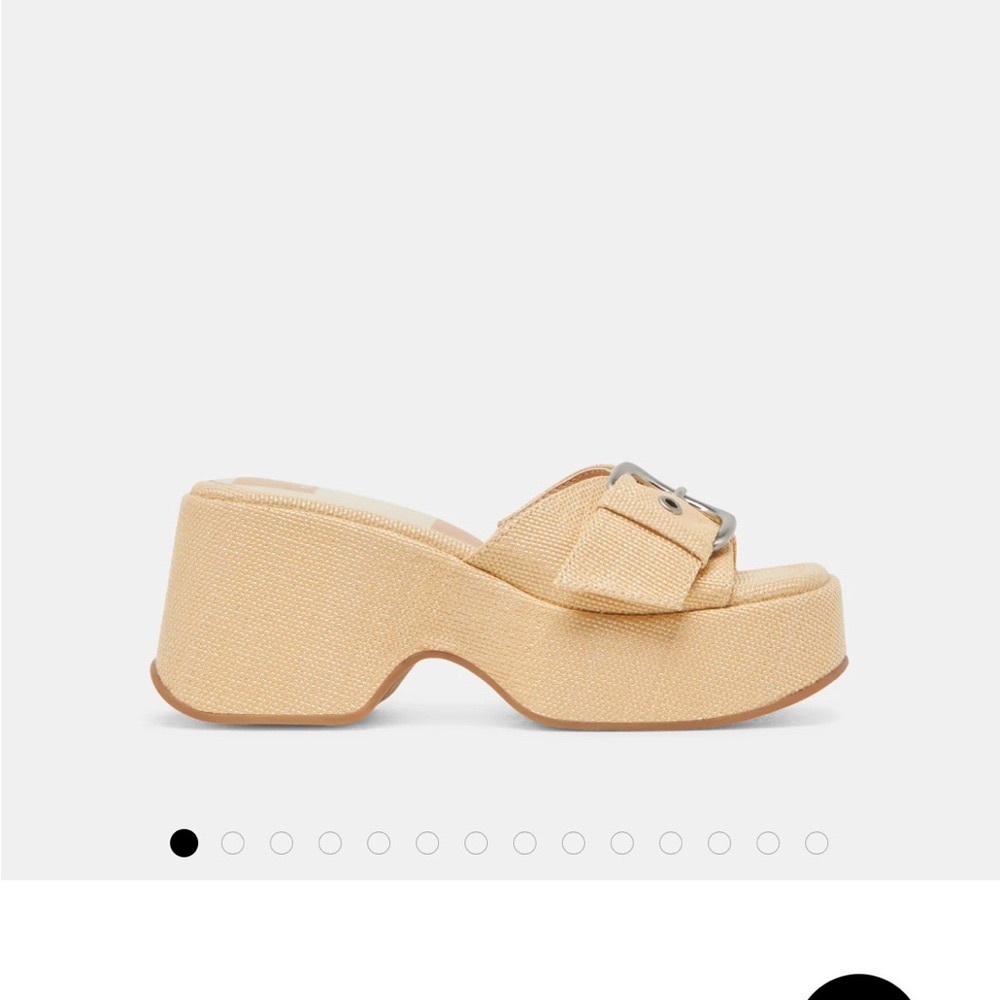 Dolce Vita GISEL Tan Platform Slides with Retro Charm